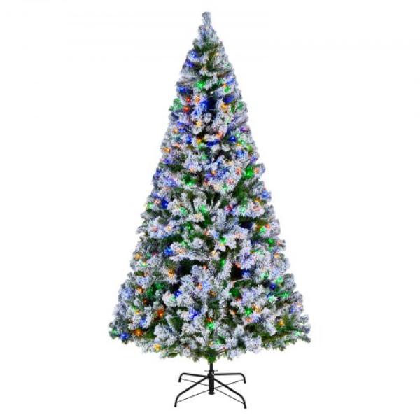 CGKSDSPVCXR7V3CTS001V1 7.2 ft. Prelit Flocked Artificial Christmas Tree - 470 LED Lights - 11 Lighting Modes - 1346 Branch Tips