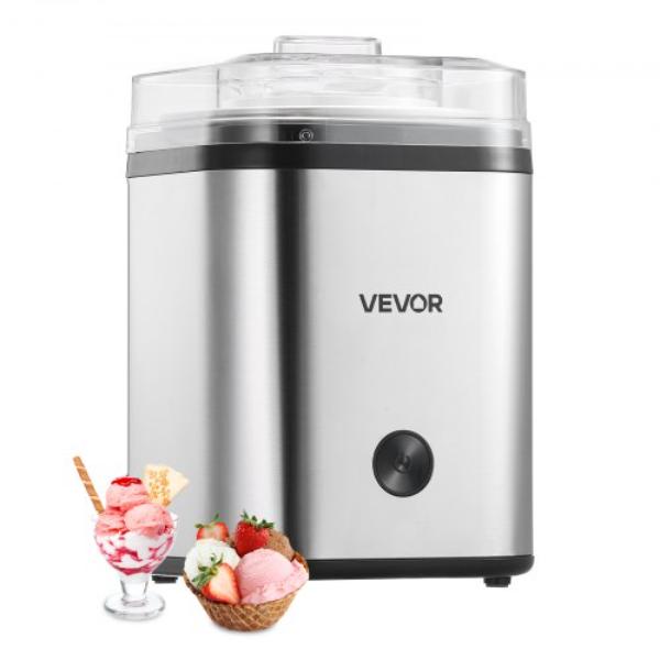 Picture of Vevor JYLDSBQLJLDSH4KJ1001V1 Ice Cream Maker - 2.11 qt. - Electric Automatic Ice-Cream Machine - Stainless Steel - Silver
