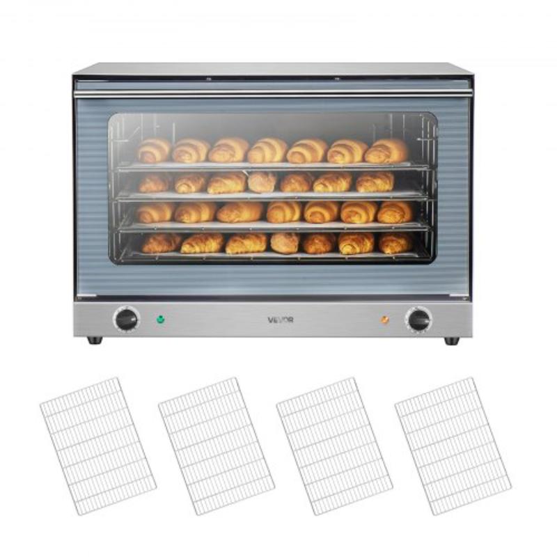 Picture of Vevor QCCKPSYKXFULFCR2X001V4 Commercial Convection Oven - 4.24 cu. ft. Countertop Oven for Full-Size Pans - 360 deg Hot Air Circulation for Bakery - Restaurant & Pizza Shop - 208-240V, 5000W