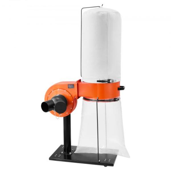 Dust Collector - 800 CFM 2.5 Micron Vortex Cone 1HP Sawdust Collection System 16 gal Dust Collector Bag Filter Bag Casters 3400 RPM High Speed