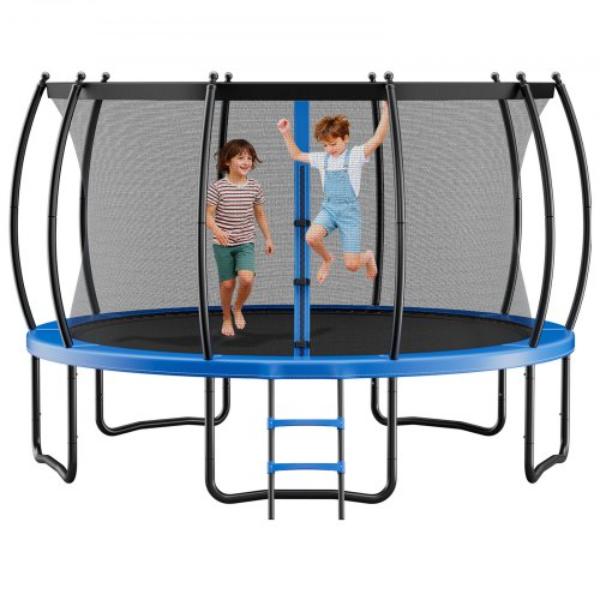 15 ft. Outdoor Trampoline - ASTM Approved - Max 470 lbs - Anti-Rust - Enclosure Net & Thickened Pad - Backyard Trampolines for Kids & Adults