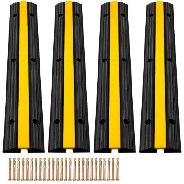 Picture of Vevor DCGXBDLSB4PCSNXB6V0 Cable Protector Ramp&#44; Black & Yellow - Pack of 4