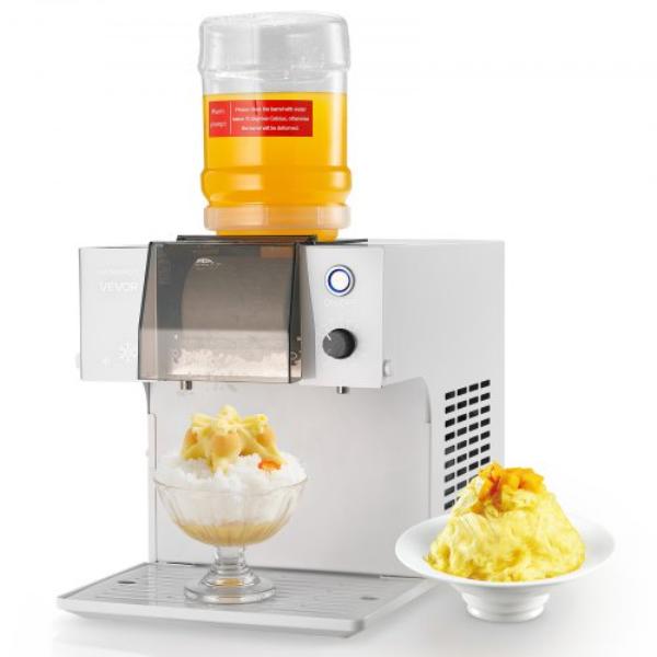 Picture of Vevor JYNBJFL80KG2AWYVE001V1 Snowflake Ice Machine - 176 lbs per 24 Hour - Electric Snow Cone Maker - 0.48 gal Tank - Stainless Steel Blade - Ice-Shaver Machine