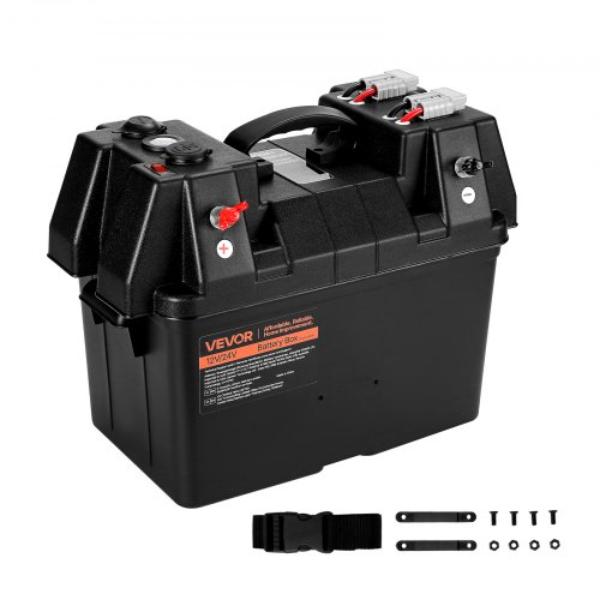 Battery Box - Group 24-31 Trolling Motor Battery Box - 12 & 24V Marine Batteries Case with PP Shell & Dual Straps - Suitable for Trolling Motor