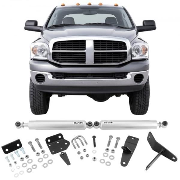 Dual Steering Stabilizer for 2003-2012 Dodge Ram 2500 & 3500 4WD - Dual Steering Stabilizer Kit with 2 in. Suspension Lift or Higher