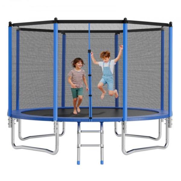 14 ft. Round Outdoor Trampoline - ASTM Approved - Heavy Duty - Max 450 lbs - Anti-Rust - Backyard Trampolines for Kids & Adults