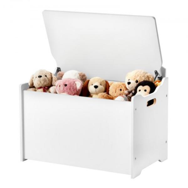XTETCWDBSYKBXQJH6001V0 Kids Storage Bench - Wooden Toy Box Chest - Large Storage Cabinet - White - 23.5 x 14.5 x 21.46 in.