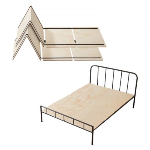 ZDCBFULLCCYMW3L2S001V0 Full Size Bunkie Board - 0.4 in. Foldable Bed Board Slats - Wooden Mattress Support - Burlywood - 8 Piece
