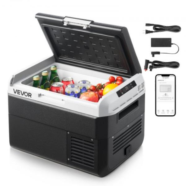 Picture of Vevor WLCZBXX25LDM7R1Y4001V1 12V Car Refrigerator - 26.4 qt. Portable Electric Cooler -4-68 deg Adjustable Temperature 12-24V DC 100-240V AC Compressor Freezer for Outdoor Camping
