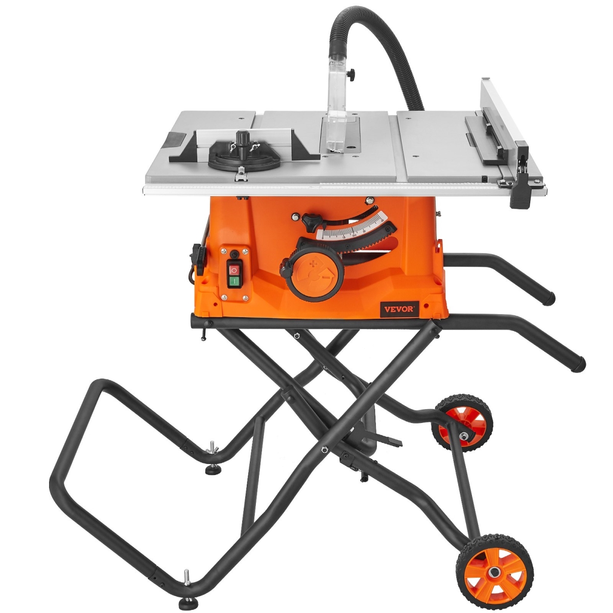 Picture of Vevor ZLXMGTJYZJMC2VQLNV1 10 in. Table Saw with Stand Electric Cutting Machine 5000RPM 25-in Rip Capacity