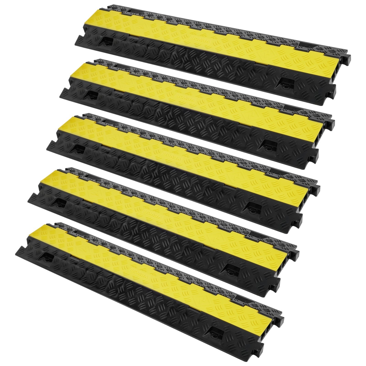 5 Piece Cable Protector Ramp 2 Channel 22000 lbs Load TPU Wire Cable Cover Ramp