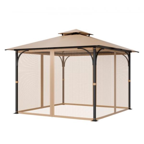 Gazebo Netting Replacement - 10 x 10 x 7 ft. - Outdoor Garden Net - 4-Panel Sidewall Mesh Net - Patio Midge Netting - Canopy Screen