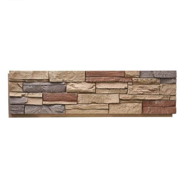 PURZSBBXH0004DMF6001V0 Faux Stacked Stone Panel - 45.6 x 12.8 in. - Artificial Stone Wall Panels - High-Density PU Stones Siding Panel - Brick Red