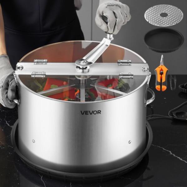 Manual Bud Leaf Trimmer - 16 in. Reaper Bowl Bud Trimmer - Stainless Steel Blades - Visual Cutting - Wet & Dry Hydroponic Cutting Machine