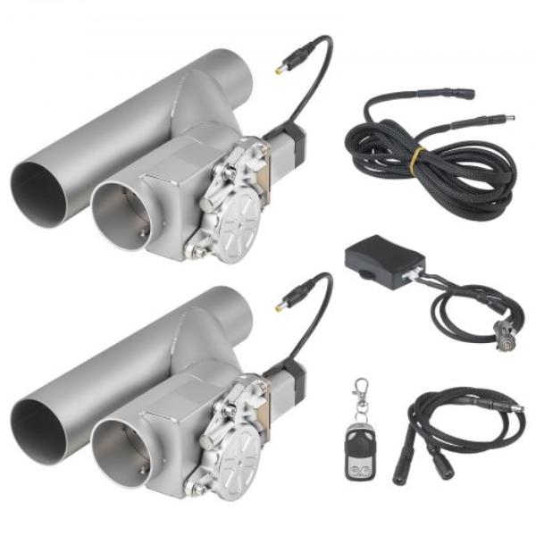 DDPQQDQZGK25Y5HKH001V9 Electric Exhaust Cutout - 2.5 in. Universal Stainless Steel Exhaust Valve Kit with Remote Control - 2 Piece