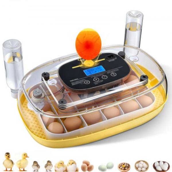 Picture of Vevor JQFHQEKBMKZXGV99H001V1 24 Egg Incubator - Automatic Egg Turner - LED Candler - Temperature & Humidity Control - 360 deg View Clear Window - Auto Water Refill