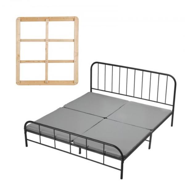 PJCBKINGCCHS26IOP001V0 King Size Bunkie Board - 1.5 in. Bed Board Slats - Wooden Mattress Support - Gray - 4 Piece