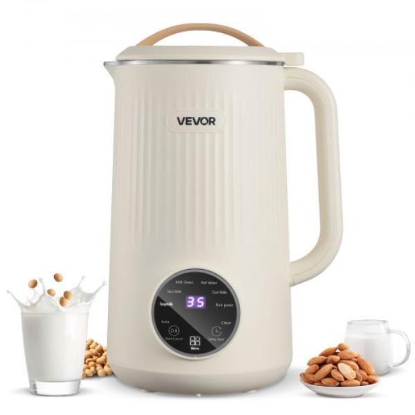 Picture of Vevor JGNNJSHSBXG32X910001V1 8-in-1 Nut Milk Maker - 34 oz Soy Milk Maker - 180W Blending - Homemade Oat - Nut - Soy - Juice - Milkshake - Rice Cereal - Plant-Based Beverages