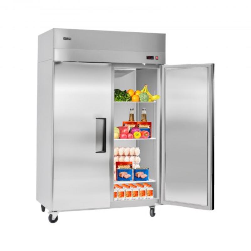 Picture of Vevor LSSYLJDSMLZDVESLS001V1 Commercial Refrigerator - 31.89 in. Width Reach In Upright Refrigeration Double Door - 32.1 cu. ft. Auto-Defrost Stainless Steel Refrigerator with 8 Adjustable Shelves