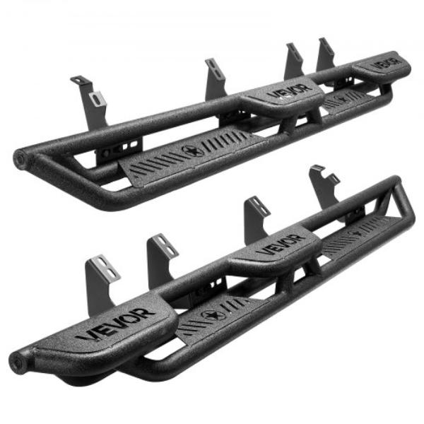 Running Boards - 6 in. Side Steps - Black - 550 lbs - Non-Slip Surface - Rustproof Coating for 2024-2025 Toyota Tacoma Double Cab