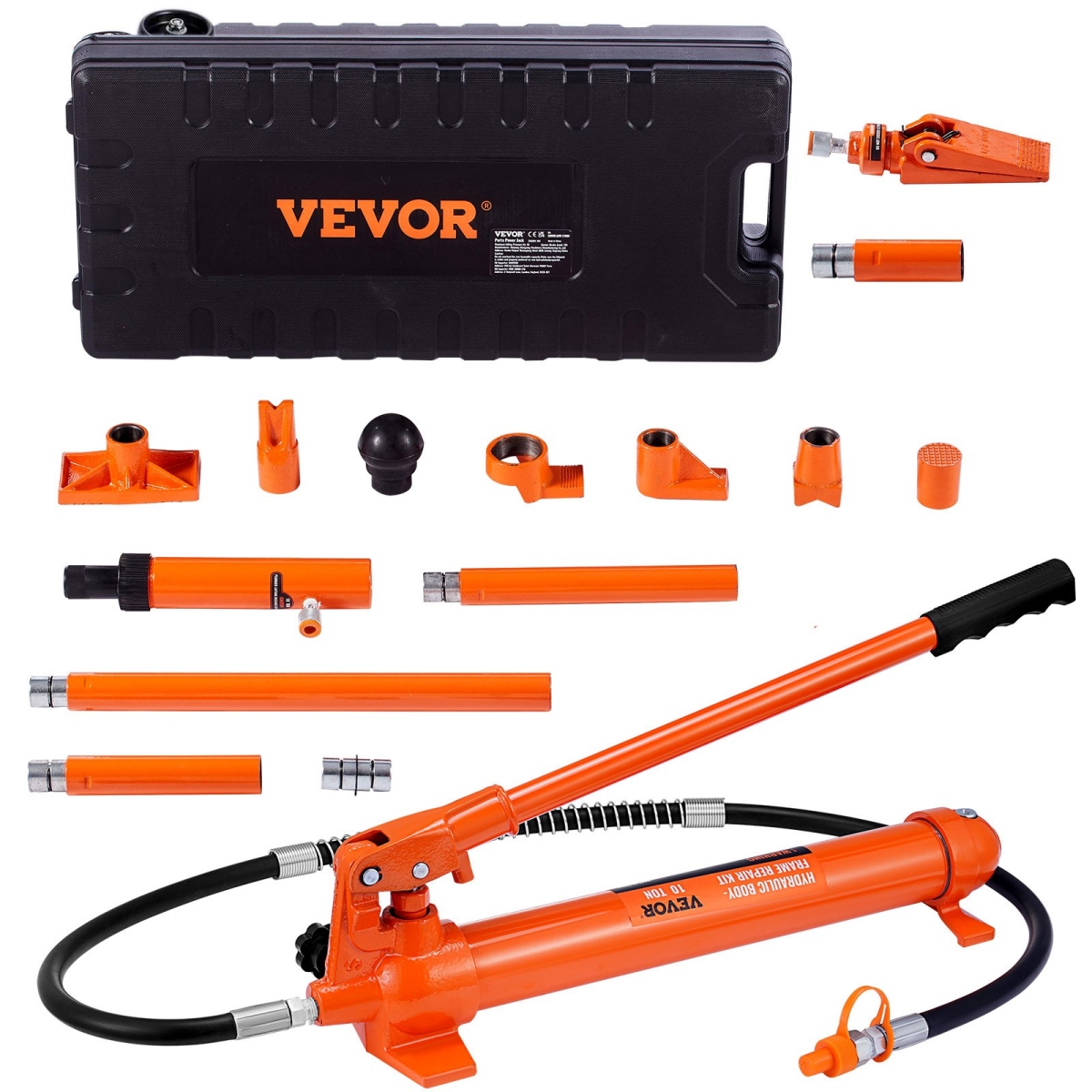 FLDTJ10ABSTPUA8NIV0 10 Ton Porta Power Kit with 4.6 ft. Oil Hose -  Vevor