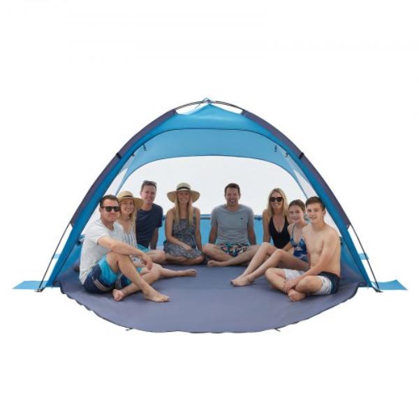 BXSHTZPDBJC84S34S001V0 Beach Tent Sun Shelter - 8 Person - UPF 50 Plus Protection - Portable Sun Shade Canopy - Lightweight - Easy Setup
