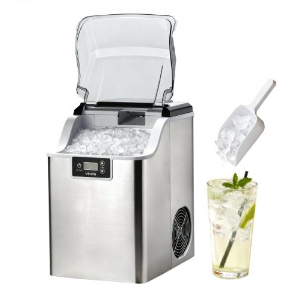 Picture of Vevor TMSZBJJJB44L9M1AV001V1 Countertop Ice Maker - 44 lbs per Day - Self-Cleaning Portable Machine - 4 lbs Ice-Storage Basket - Nugget Ice-Making Machine - Home - Kitchen - Office - Bar & Party
