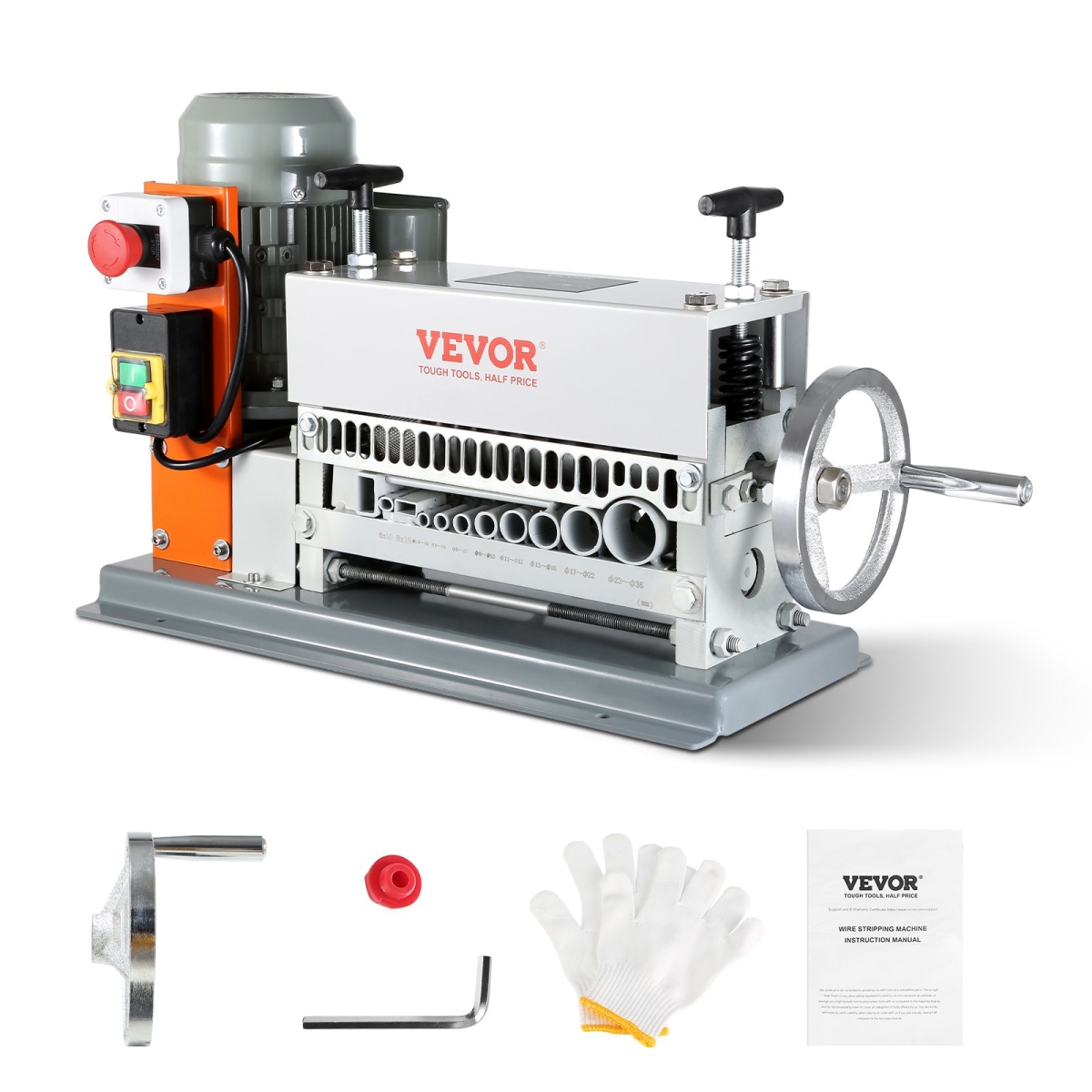 Picture of Vevor B370W111538MM5NQ6V1 Automatic Wire Stripping Machine&#44; 0.06-1.42 in. Electric Motorized Cable Stripper&#44; 370W - 88 ft. min Wire Peeler