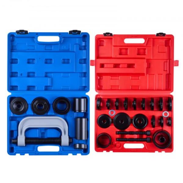 Bearing Press Kit - 2 in 1 Ball Joint Press & Wheel Bearing Puller Kit - Race & Seal Driver Set with 13 Bushings with Case - 10 Piece & 24 Piece