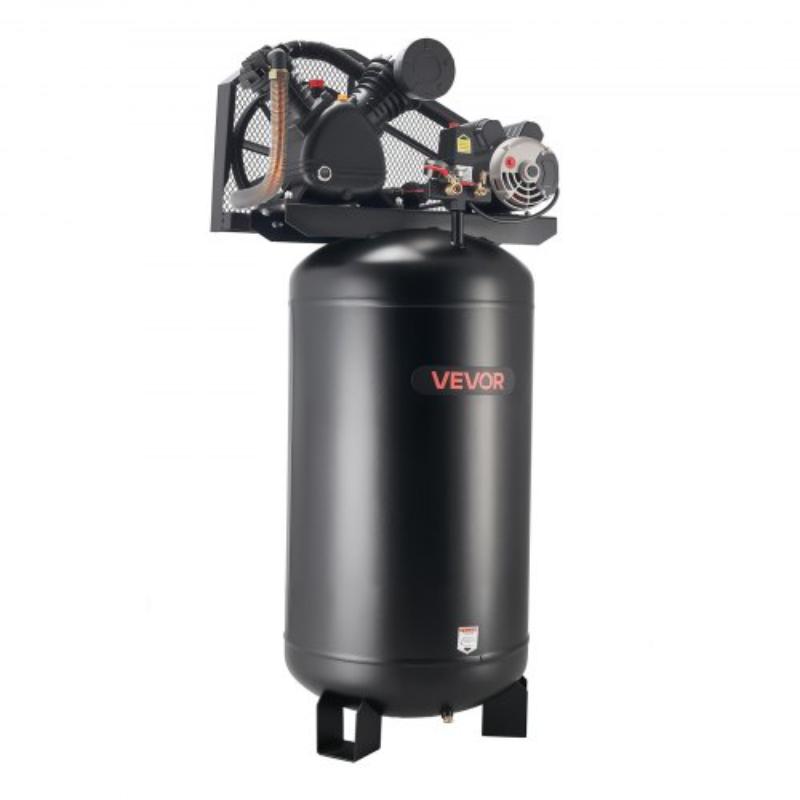 80 gal Heavy-Duty Air Compressor - 5 HP 10 SCFM at 90PSI Air Compressors Max 175PSI Pressure - Large Workshops - 230V 60Hz - No-Plug