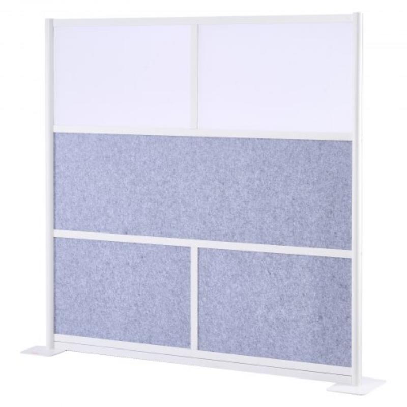 Office Divider Privacy Partition - 70 x 70 in. Modular Wall Room Divider - PET Workstation Cubicle Partition with Frosted Windows