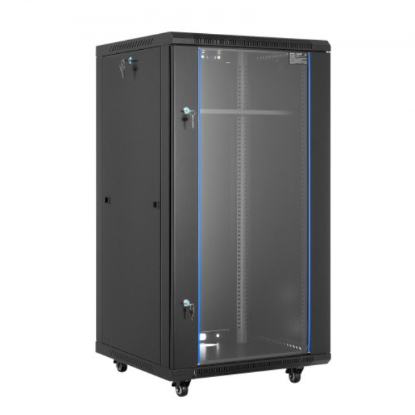 WLJJ22UW236IB0JAY001V0 23.6 in. 22U Network Cabinet Wall Mount with Locking Tempered Glass Door