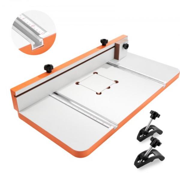 Drill Press Table - 24 x 12 in. - MDF Tabletop - Adjustable Fence - Stop Block - T-Slots - Built-In Scale - Supports Multiple Clamps & Vises