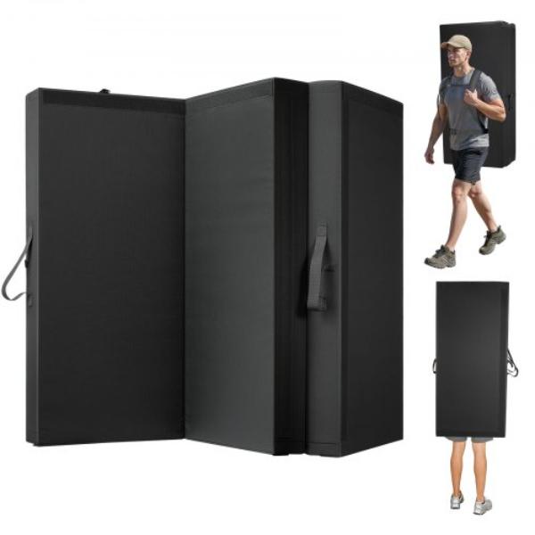 HWFZDSZ554FTTB6IB001V0 Bouldering Crash Pad - Tri-Fold Rock Climbing Crash Pad - Black - Folded Size - 48 x 22.2 x 15 in.
