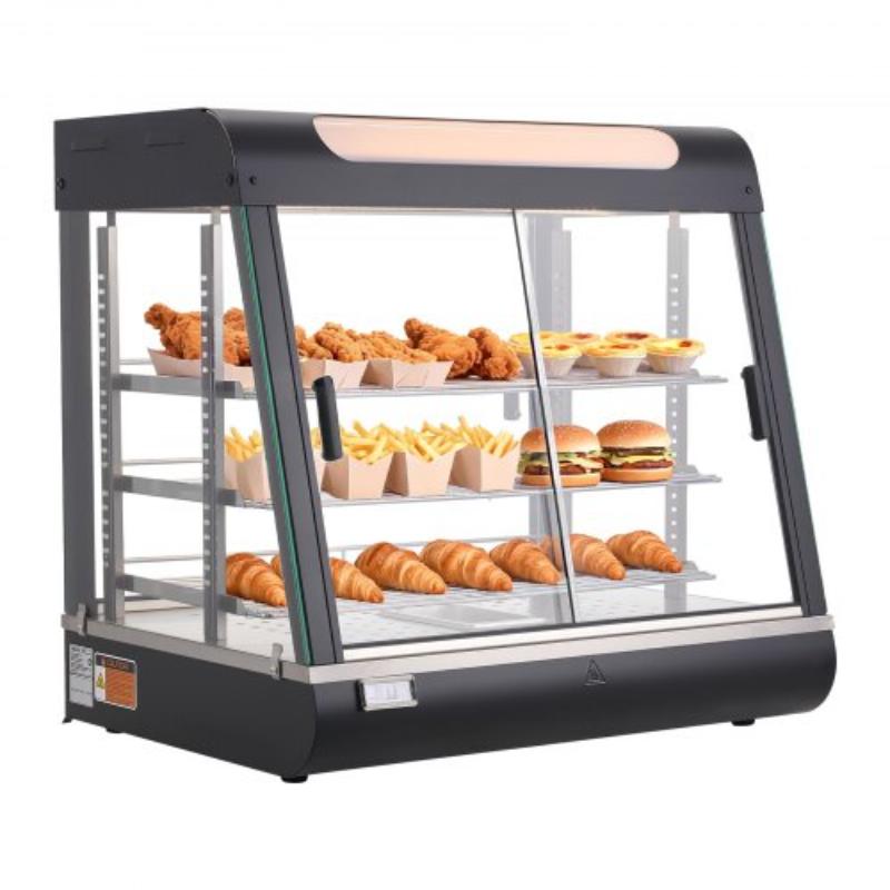 Picture of Vevor TYZSJHS3C26Y2B4ZV001V1 3-Tier Commercial Food Warmer Display - 1200W Food Display Warmer with LED Light - Top Storage & Adjustable Shelves - 86-185 in. Steam Heating - 106 qt.