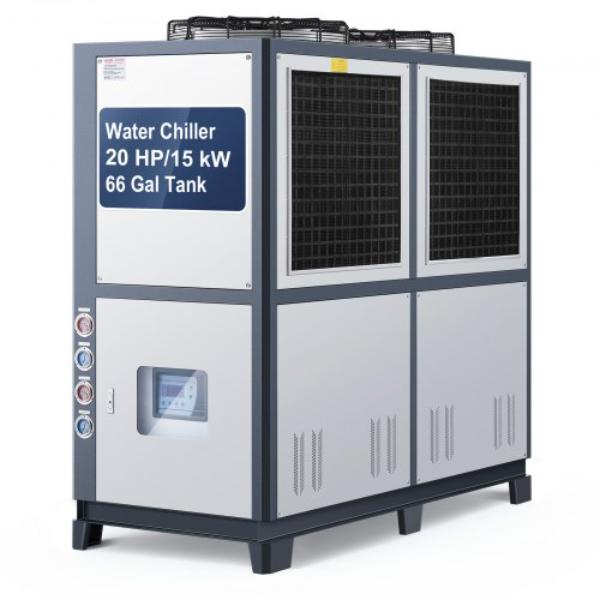 Picture of Vevor FLSGYLSJ20LDTAHJ1001V8 Air-Cooled Water Chiller - 25 HP - Industrial Water Chiller - 60 - 480 Kcal-h Cooling - Dual Compressor - 53 gal Large Tank - LED Display