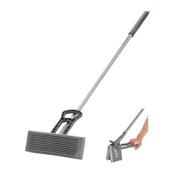 HMTBTZJAZHM4EFZ2TV0 Sponge Mop - High-Density PU Sponge Mop with Replacement - Easy to Squeeze - Hook & Loop for Head Change for Various Floors