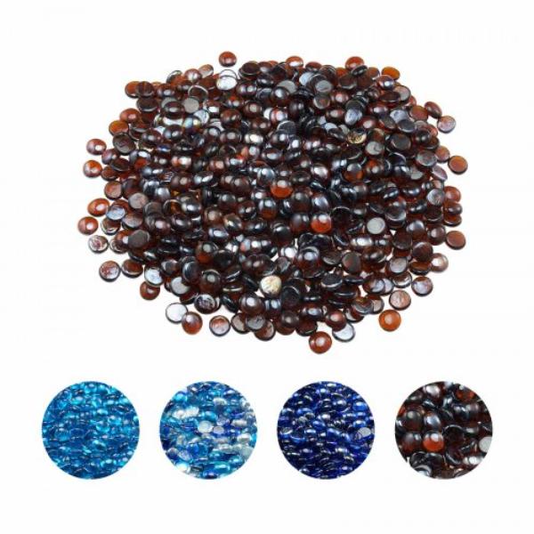 Fire Glass - 10 lbs High-Temperature Resistant Fireplace Rocks - 0.75 in. Reflective Smokeless Firepit Glass Beads Rich - Amber