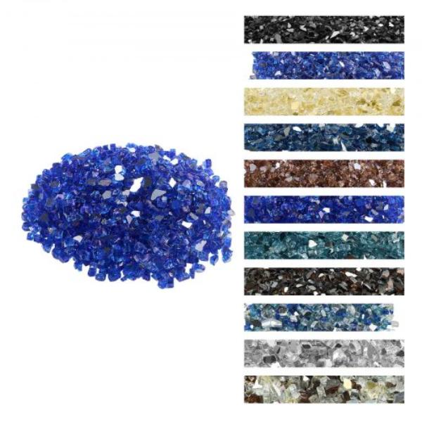 Fire Glass - 20 lbs High-Temperature Resistant Fireplace Rocks - 0.5 in. Reflective & Smokeless Firepit Glass Rock - Cobalt Blue