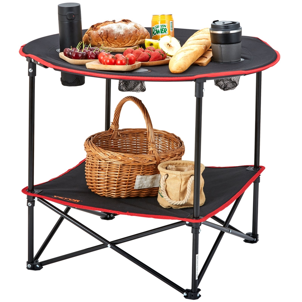 Picture of Vevor HWZDBZN55LBS4D4TOV0 Folding Camping Table&#44; Outdoor Portable Side Tables&#44; Lightweight Fold Up Table - 28.3 x 24 in.