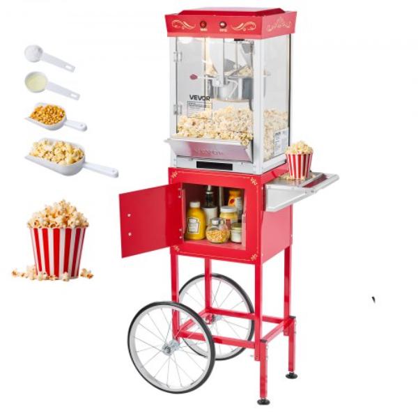 Picture of Vevor CSBMHJHS8OZW5RV9X001V1 Popcorn Machine - 8 oz Stainless Steel Kettle - 800W Commercial Popcorn Maker - 48 Cups per Batch - Red