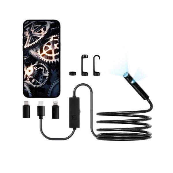 NKJSXTYX3H1SUT828001V9 Endoscope Camera - Dual Lens Borescope - 1920P HD Inspection Camera - 10 ft. Snake Cable - IP67 Waterproof