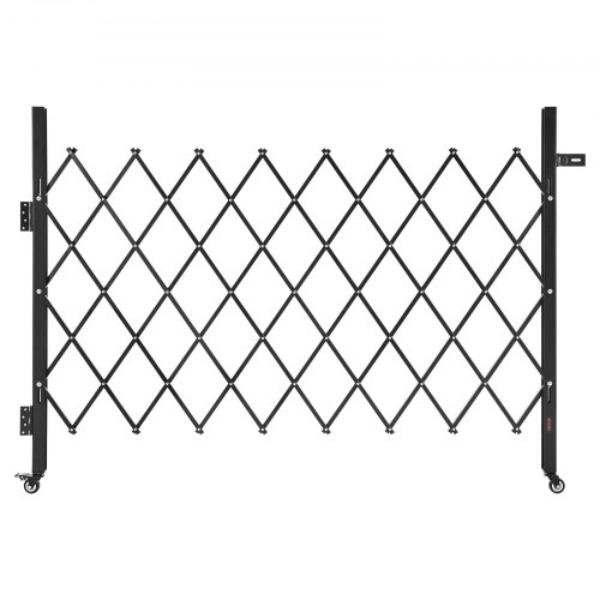 GZDZDAQM5157ODKJ1001V0 Single Folding Security Gate - Lockable Scissor Gate - Outdoor Barricade Steel Retractable Gates - 66.93 x 51.57 in.