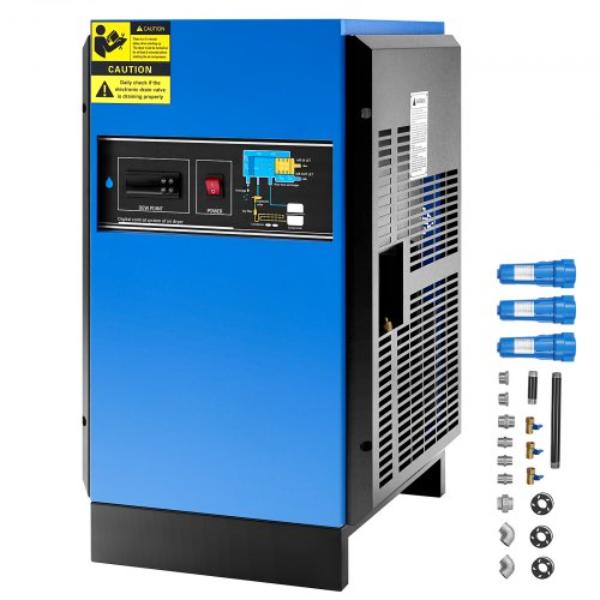 Compressed Air Dryer - 125CFM Refrigerated Air-Drying System for 20HP - 25HP & 30HP Compressors - Blue with Color Screen Control Panel