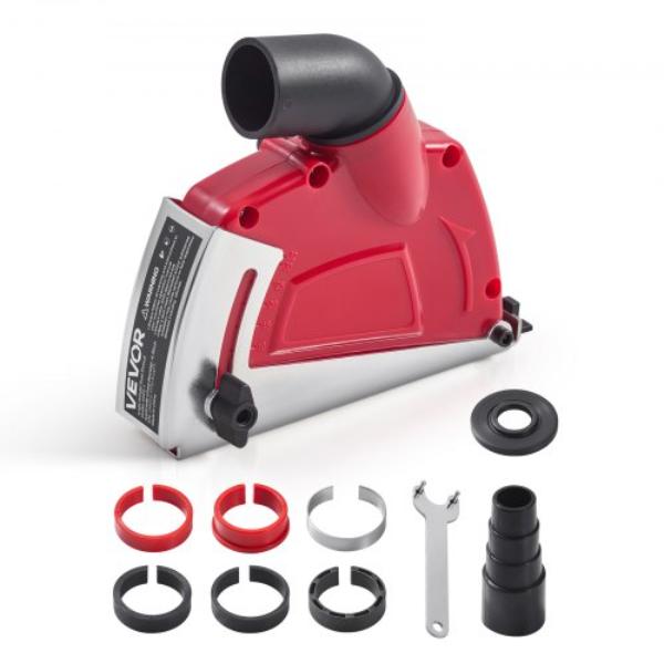 Cutting Dust Shroud - Universal 4-5 in. Angle Grinder Dust Shroud - Adjustable Cutting - Connect to Vacuum Cleaner for Wood Concrete Wall Stone
