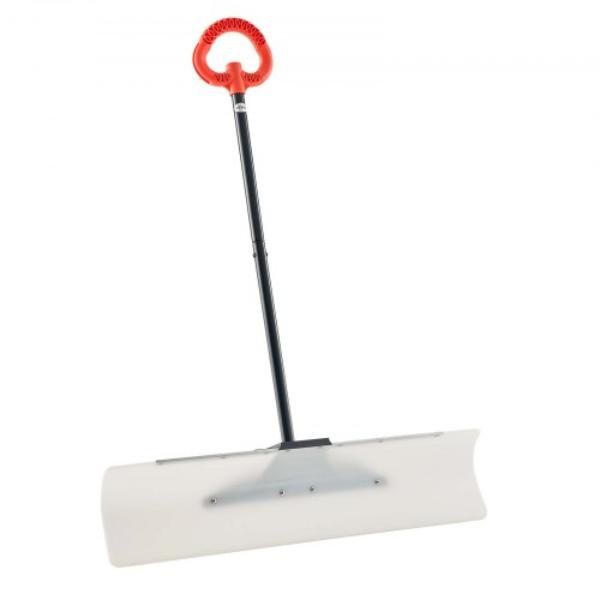 36 in. Snow Pusher Shovel with Ergonomic Grip, HDPE Blade & Metal Edge Strip, Segmented Handle Snow Removal Tool for Driveway & Garden