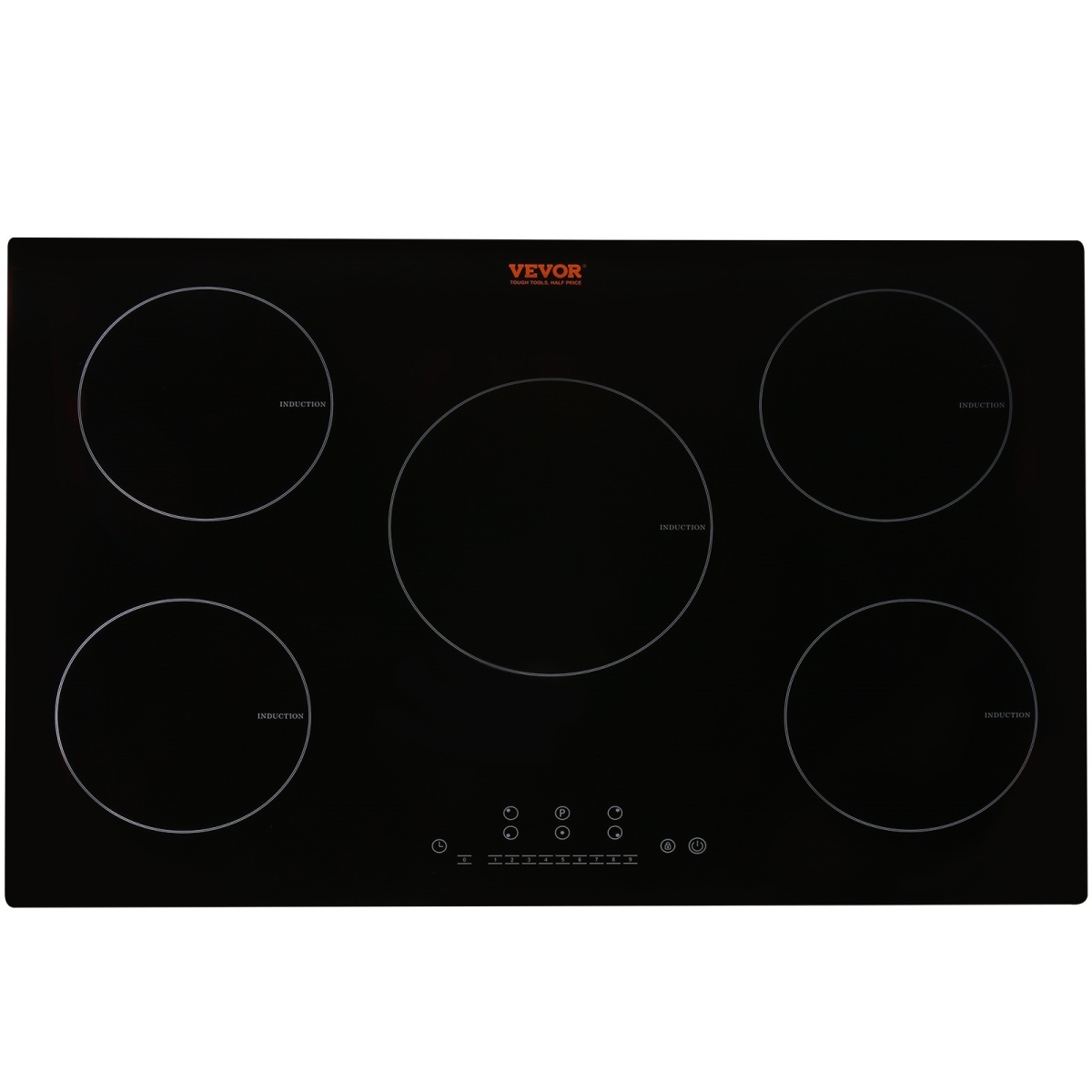 Picture of Vevor QRSDC5309200W1XJTV4 Built-in Magnetic Cooktop - 9200W&#44; 5 Burners&#44; 30 in. Induction Stove Top