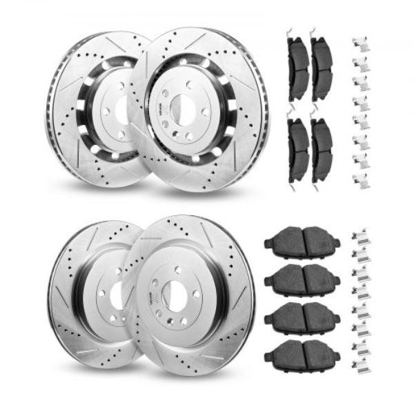 QCCCPTZEXPLOK0WPK001V0 Front & Rear Brake Kit - Heavy Duty Brakes for 2013-2015 Ford Explorer & 2018 Ford Explorer