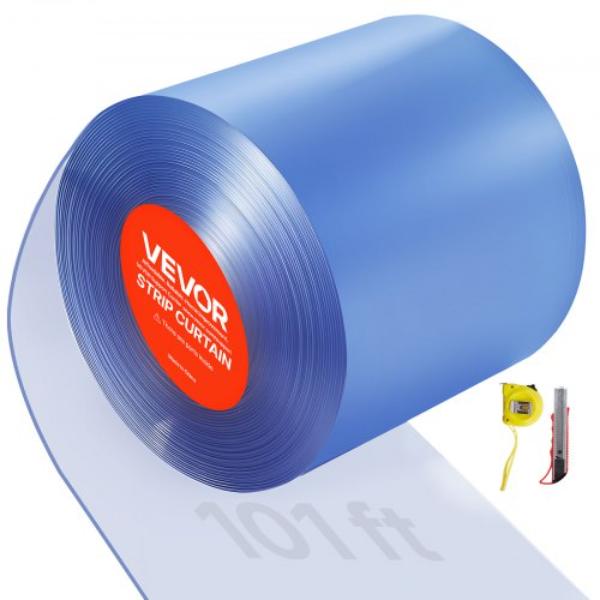 Picture of Vevor JZPVCML101FTG54HR001V0 Clear PVC Strip Curtain - 101 ft. x 12 in. - Thermal Insulating Plastic Door Strip Bulk Roll - Walk in Freezer Cooler Curtain Strips for Doorways