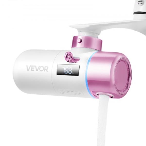 Picture of Vevor MRHFXLSLTLSQS1O7N001V0 Skincare Water Filter - Faucet Mount Water Filters - Micro-nano Bubble - Sink Tap Purifier - Removes Chlorine, Pink & Gold